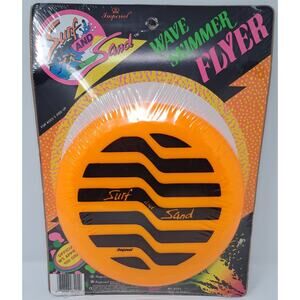 Vtg Imperial Surf and Sand Wave Skimmer Flying Disc Frisbee 1989 Orange SEALED
